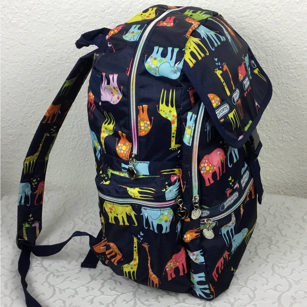 Brosports Backpack Blue Bag Unisex Novelty Elephant Giraffe Print Light …